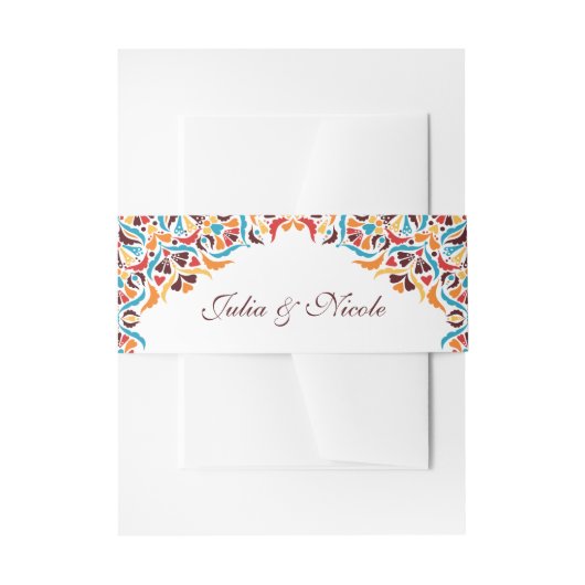 高級お洒落アイボリーフローラ縁どスタイル結婚s 招待状ベリーバンド (正面例)