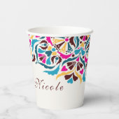 高級お洒落アイボリーフローラ縁どスタイル結婚s 紙コップ (裏面)