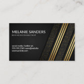 高級お洒落金ゴールドブストライプのラック 名刺 (裏面)