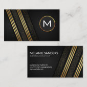 高級お洒落金ゴールドブストライプのラック 名刺 (正面/裏面)