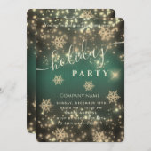 高級きらめくクリ企業のスマスパーティーインビ 招待状 (正面/裏面)