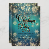 高級きらめくク企業のリスマスパーティー 招待状 (正面/裏面)