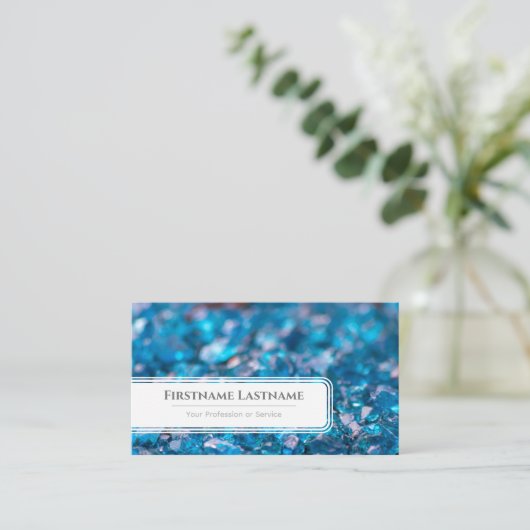 高級きらめく宝石の専門家のためのサファイアクリスタル 名刺 (スタンド正面)