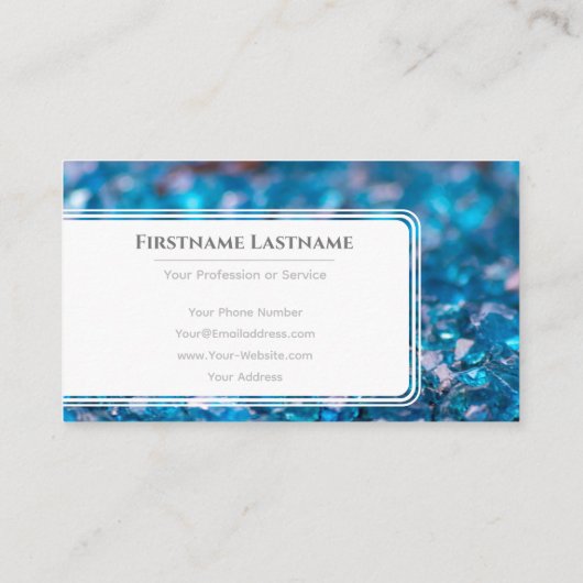 高級きらめく宝石の専門家のためのサファイアクリスタル 名刺 (裏面)