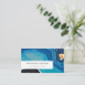 高級きらめく宝石の専門家のための青色の結晶 名刺 (スタンド正面)