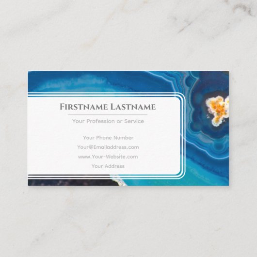 高級きらめく宝石の専門家のための青色の結晶 名刺 (裏面)