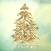 高級きらめく金ゴールドウォーターカラークリスマスツリー ウィンドウサイン (シート3)