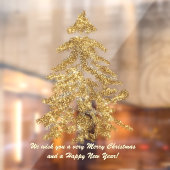 高級きらめく金ゴールドウォーターカラークリスマスツリー ウィンドウサイン (シート2)