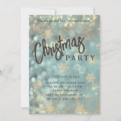 高級きらめく《写真》ぼけ味企業のクリスマスパーティー 招待状 (正面)