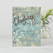 高級きらめく《写真》ぼけ味企業のクリスマスパーティー 招待状 (スタンド正面)
