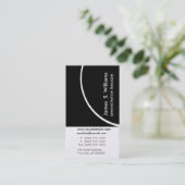 高級でエレガントで贅沢な専門の白黒 名刺 (スタンド正面)