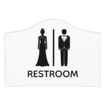 高級なイブニングドレスのトイレサイン