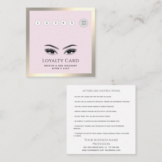 高級なエレガントまばたきがアイアフターケアをする ロイヤリティカード (正面/裏面)