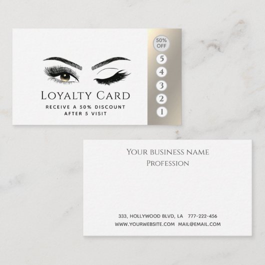 高級なエレガントまばたきがウインクの目を作る ロイヤリティカード (正面/裏面)