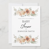 高級なエレガント桃色の花のベビーシャワー  セーブザデート (正面)