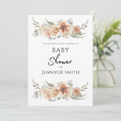 高級なエレガント桃色の花のベビーシャワー  セーブザデート (スタンド正面)