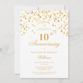 高級なカリグラフィーの結婚10周年記念 招待状 (正面)