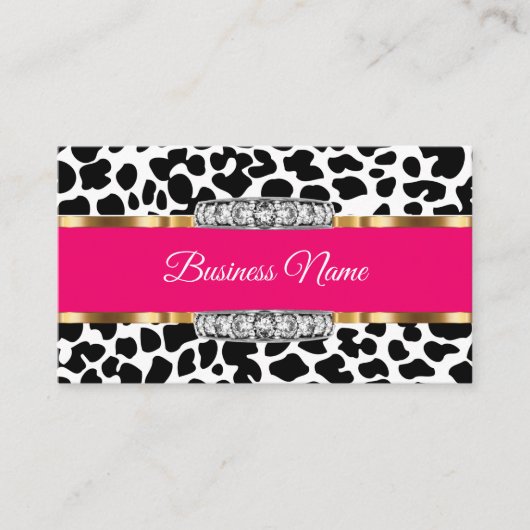 高級なグリッジーアニマルパターントレンディー名刺 名刺 (正面)