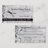 高級なサロンのアポイントメントの名刺 予約カード (正面/裏面)