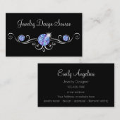 高級なジュエリーデザイナーの華きらきら光るやかさ 名刺 (正面/裏面)