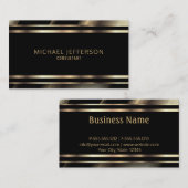 高級なプロフェッショナル金ゴールドとブラック 名刺 (正面/裏面)
