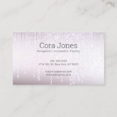 高級なモダン白グリッターの水滴ロゴ 名刺 (裏面)