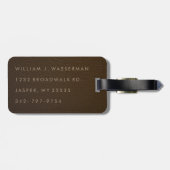 高級なモノグラムチョコレート革 ラゲッジタグ (裏面横)