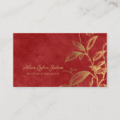 高級なレッド金ゴールドフフェイクォイルのブティックオーナー 名刺 (正面)