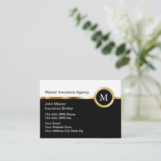 高級な保険名刺 名刺 (スタンド正面)