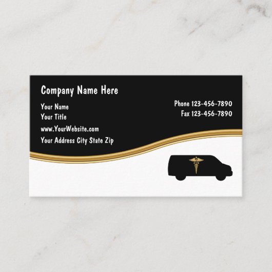 高級な医療輸送名刺 名刺 (正面)