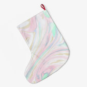 高級な大理石様抽象デザイン ラージクリスマスストッキング (裏面 (吊り時))
