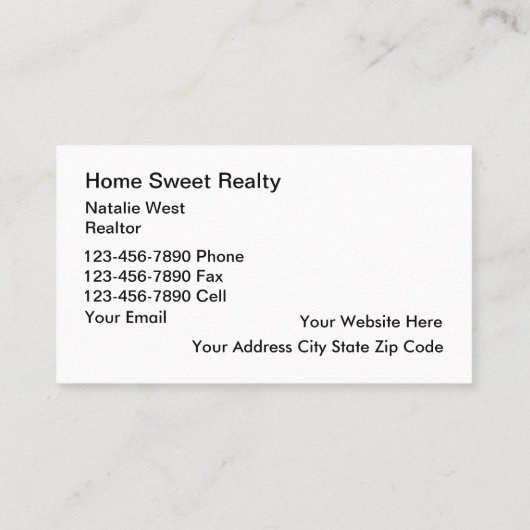 高級な実在不動産仲介業者テーマ名刺テンプレート 名刺 (裏面)