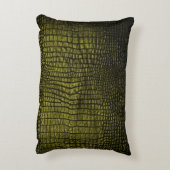 高級な暗いワニの質感 アクセントクッション (裏面(縦))