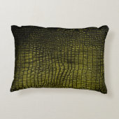 高級な暗いワニの質感 アクセントクッション (裏面)