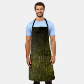 高級な暗いワニの質感 エプロン (着用した状態)
