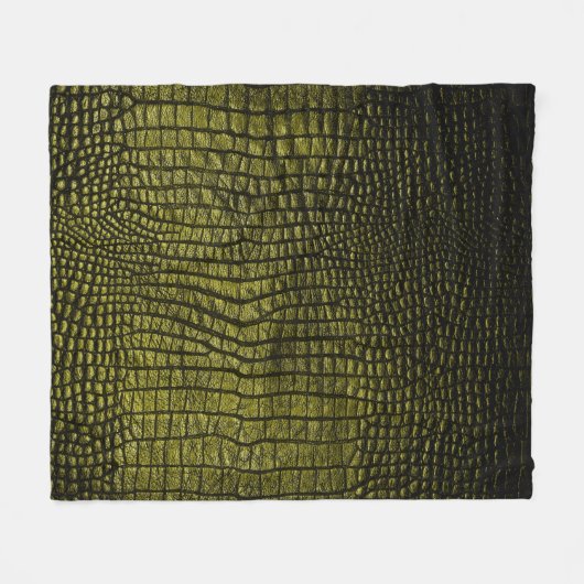 高級な暗いワニの質感 フリースブランケット (正面(横))