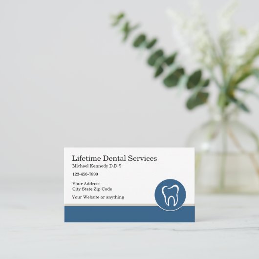 高級な歯科医のアポイントメントリマインダーの名刺 名刺 (スタンド正面)