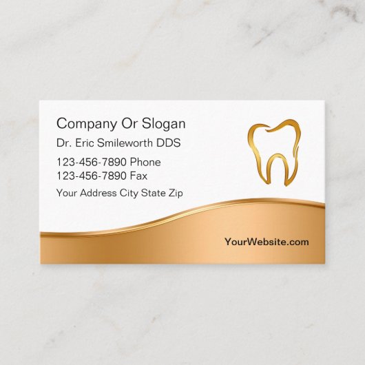 高級な歯科医の名刺 予約カード (正面)