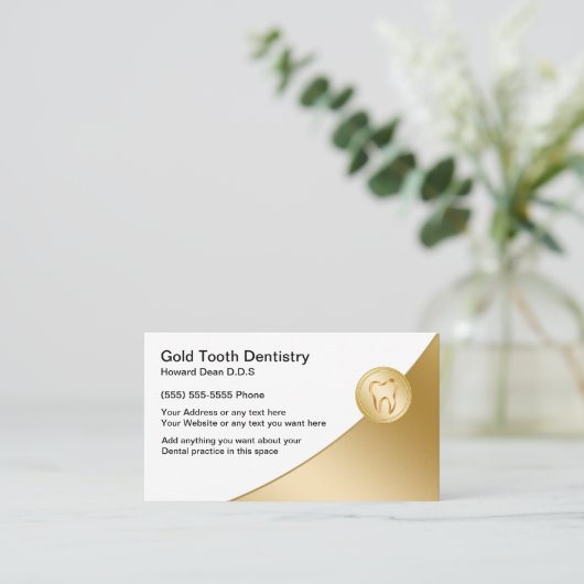 高級な歯科医の名刺 名刺 (スタンド正面)