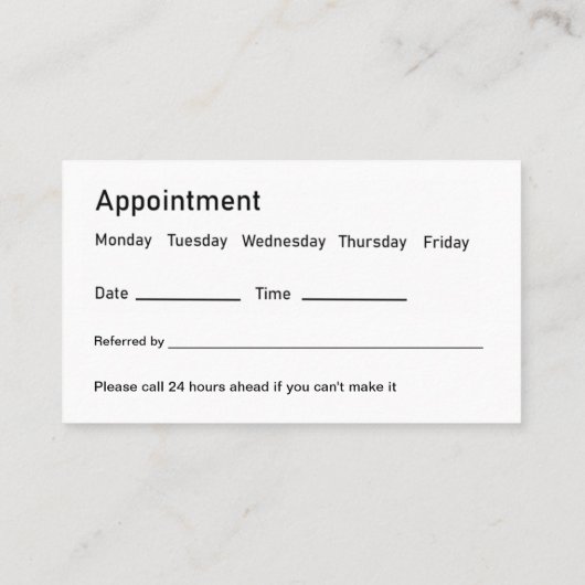 高級な歯科医アポイントメント名刺 名刺 (裏面)