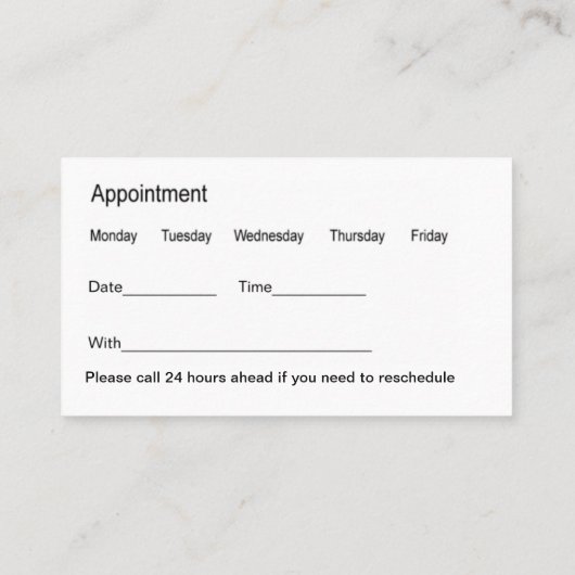 高級な歯科医オフィスアポイントメントカード新規 名刺 (裏面)