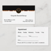 高級な歯科医オフィスアポイントメントカード新規 名刺 (正面/裏面)