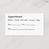 高級な歯科医院アポイントメントカード 名刺 (裏面)