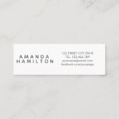 高級な水ガーリー彩の枠ブーケピンクグレー スキニー名刺 (裏面)