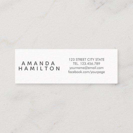 高級な水ガーリー彩の枠ブーケピンクグレー スキニー名刺 (裏面)