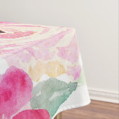 高級な水色の手絵を描のフローラデザイン テーブルクロス (インサイチュ)