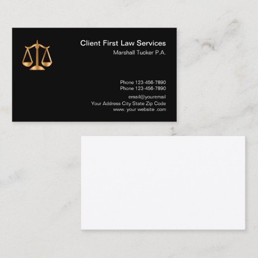 高級な法律事務所 名刺 (正面/裏面)
