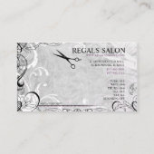高級な渦巻およびFluersのサロンの名刺 予約カード (裏面)