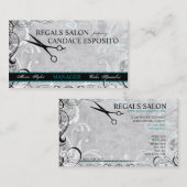 高級な渦巻およびFluersのサロンの名刺 予約カード (正面/裏面)