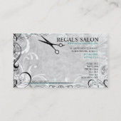 高級な渦巻およびFluersのサロンの名刺 予約カード (裏面)